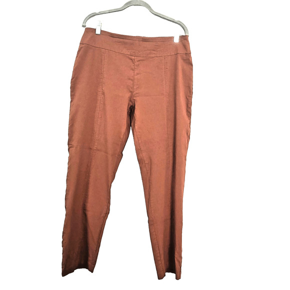 Zac & Rachel Pants - Zac & Rachel Ankle Pants Womens Burnt Orange Pull On Size 14